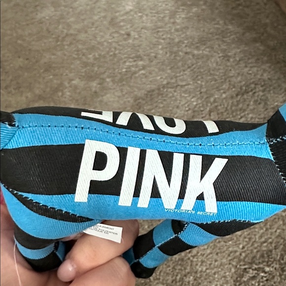 PINK Victoria's Secret Blue and Black Striped Plush 2011 - Picture 2 of 5